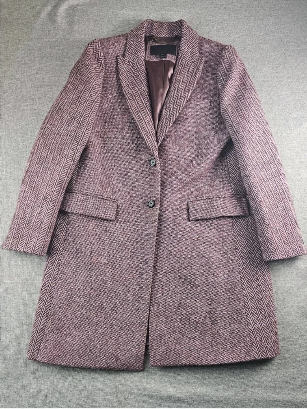 J. Crew Ltd Edition John Hanly Irish Wool Burgundy Trench Coat High End Rare